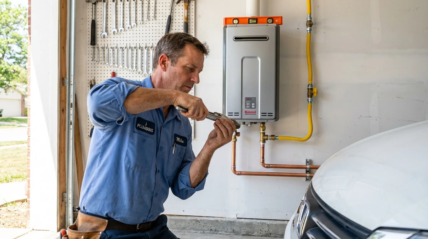 Tankless water heater installation by a Johns Plumbing LLC plumber in Boiling Springs